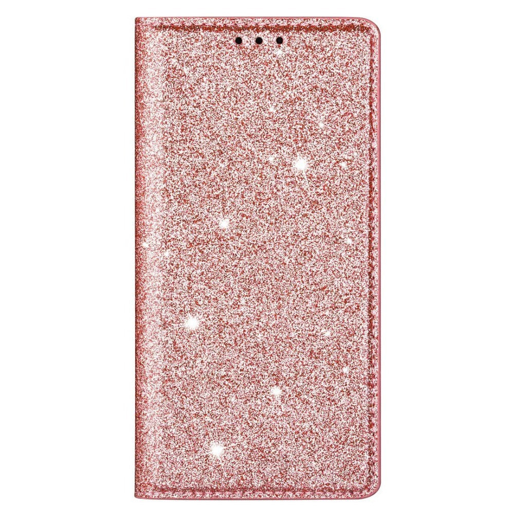 EIDERWOOD iPhone 13 Mini Läder Fodral m. Plånbok & Stativ - Glitter - Rose Gold