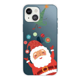 iPhone 13 Skal Plast - Jul-tema - Glad Jultomte och Julgran - Transparent