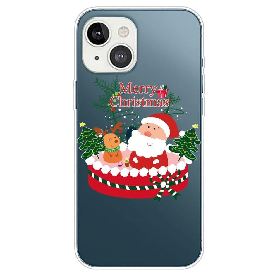 iPhone 13 Skal Flexibel Plast - Jul-tema - Merry Christmas - Jultomte och Ren