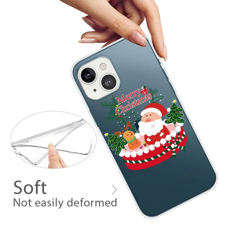 iPhone 13 Skal Flexibel Plast - Jul-tema - Merry Christmas - Jultomte och Ren