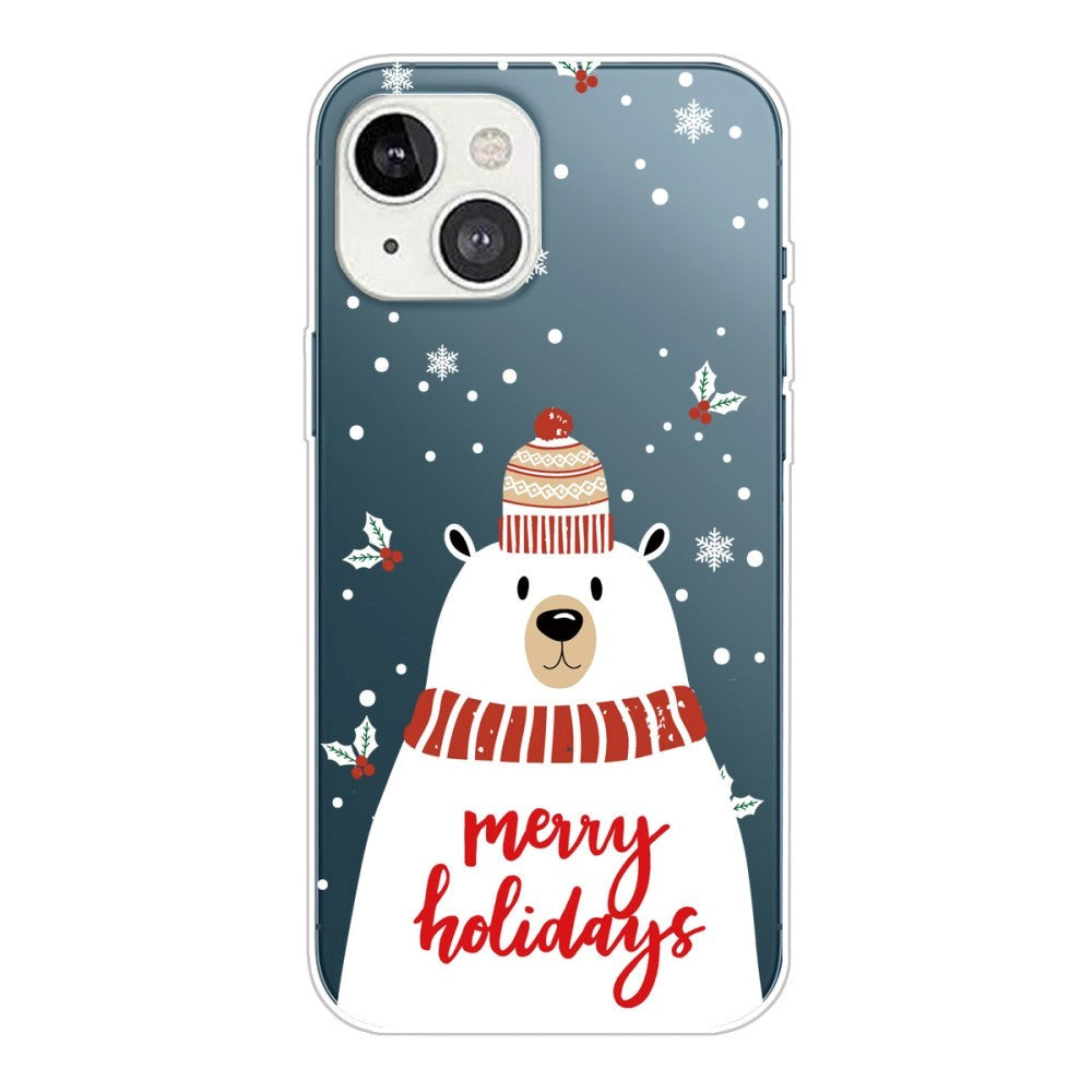 iPhone 13 Mini Skal Flexibel Plast - Jul-tema - Merry Holidays - Isbjörn