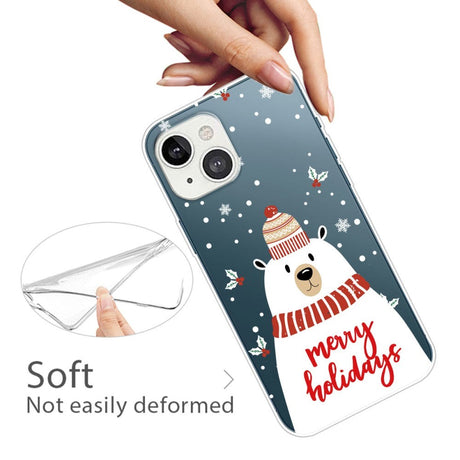 iPhone 13 Mini Skal Flexibel Plast - Jul-tema - Merry Holidays - Isbjörn