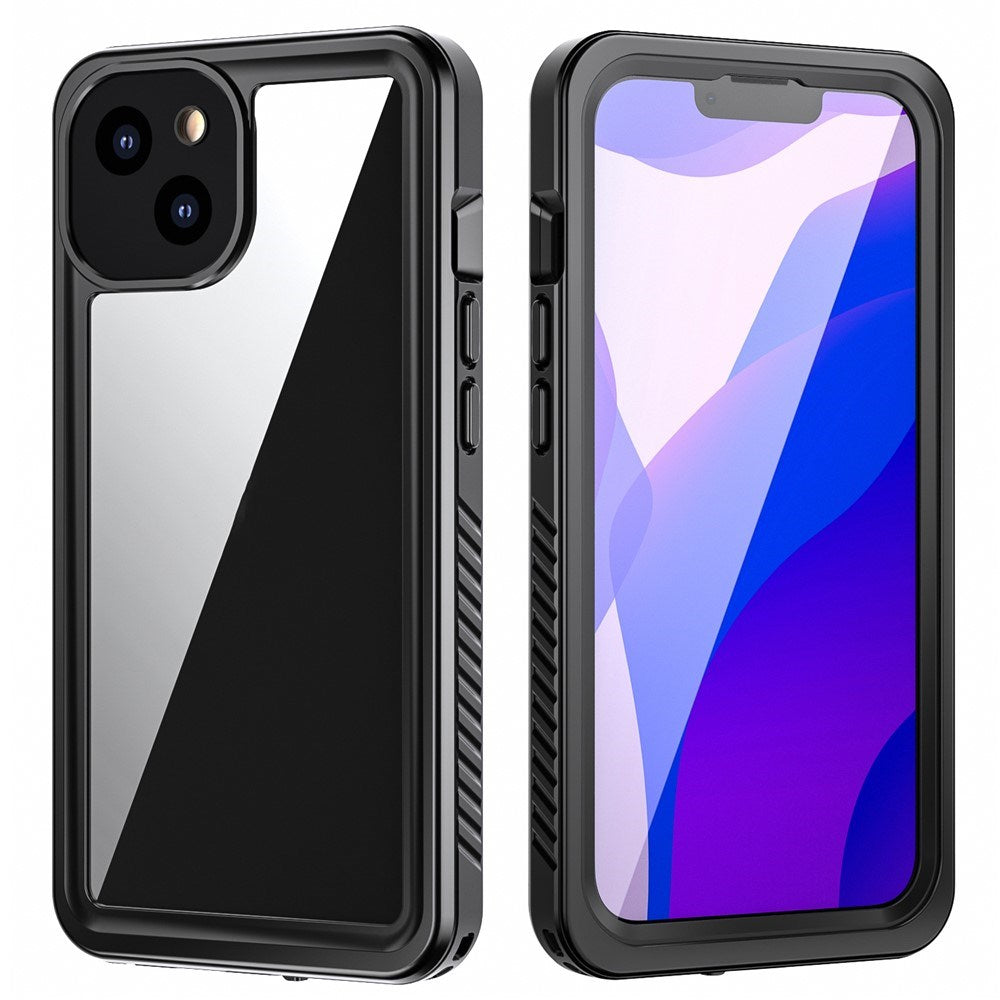 iPhone 13 IP68 Damm- & Vattentätt Skal - Genomskinlig / Svart