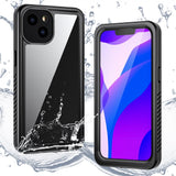 iPhone 13 IP68 Damm- & Vattentätt Skal - Genomskinlig / Svart