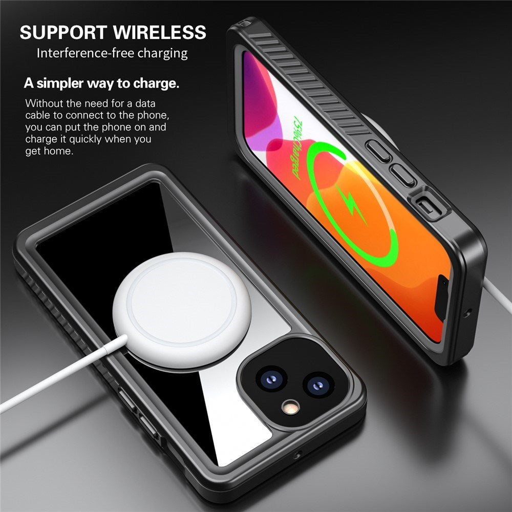 iPhone 13 Mini IP68 Damm- & Vattentätt Skal - Genomskinlig / Svart