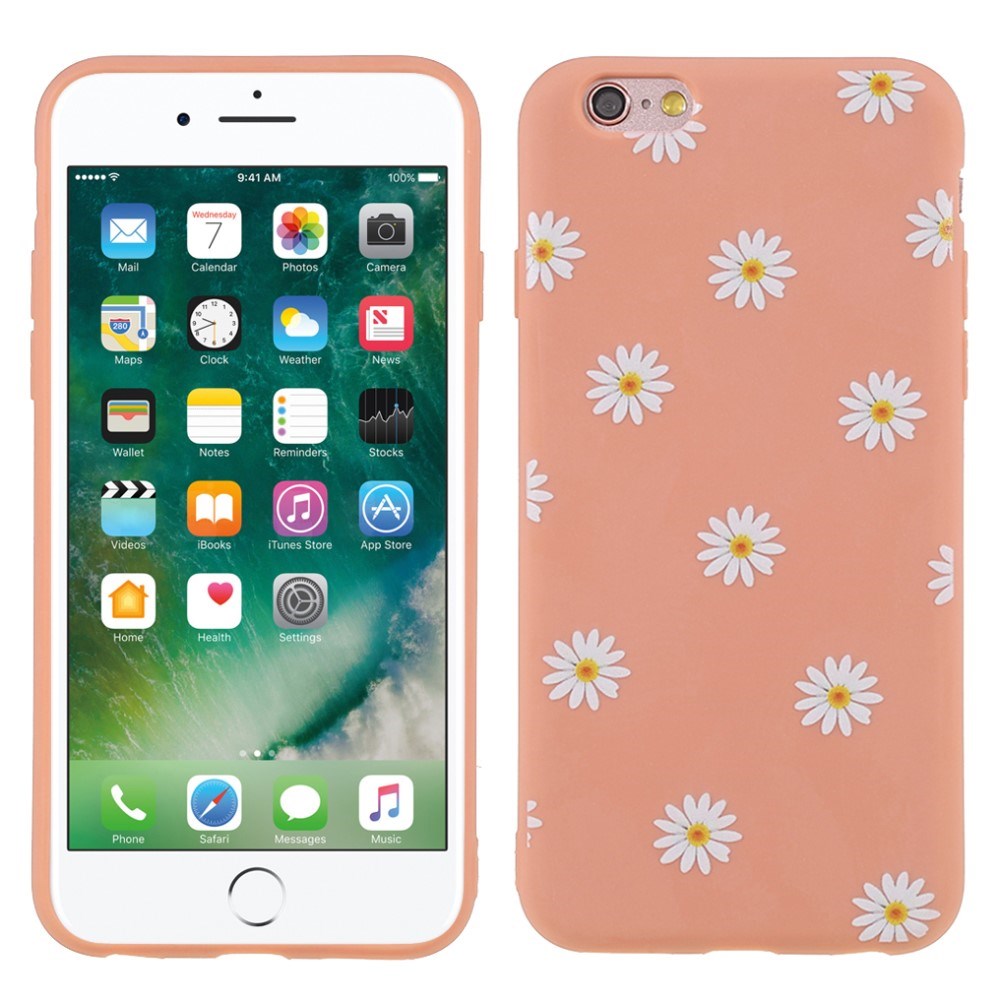 EIDERWOOD iPhone 6 / 6s Flexibelt Plast Bakskal med Blommor - Orange