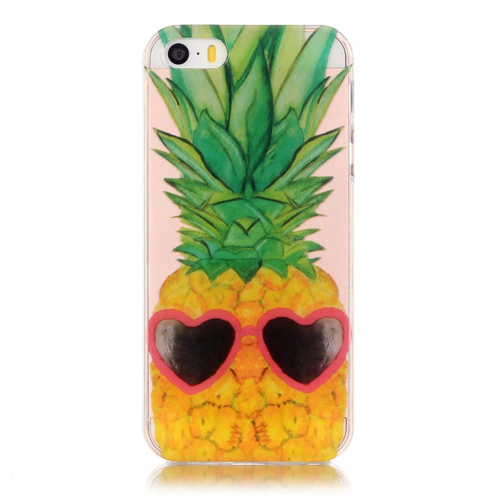 EIDERWOOD iPhone SE / 5 / 5s Flexibelt Plast Skal m. Tryck - Ananas