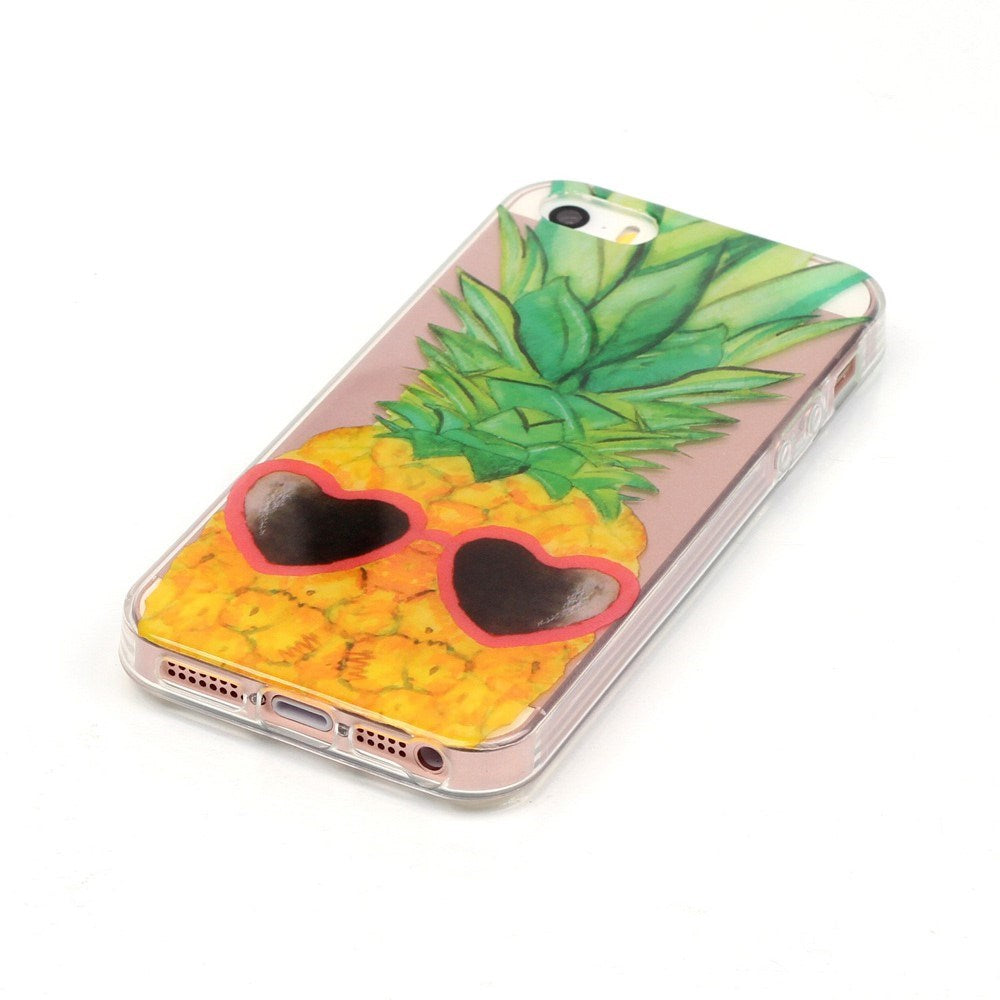 EIDERWOOD iPhone SE / 5 / 5s Flexibelt Plast Skal m. Tryck - Ananas