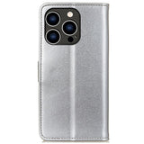 iPhone 14 Pro Plånboksfodral Imitationsläder - Silver