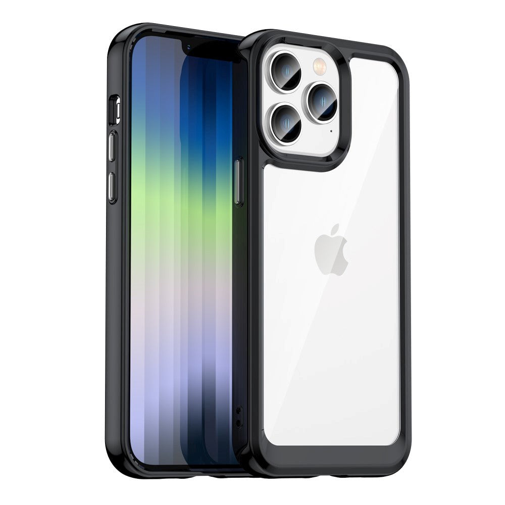 iPhone 14 Pro Hybrid Skal - Transparent / Svart