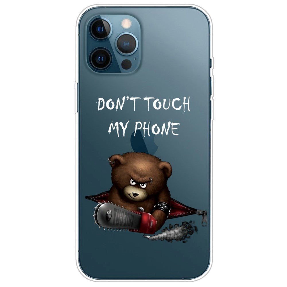 iPhone 14 Pro Skal Plast - Transparent / "Don't Touch My Phone"