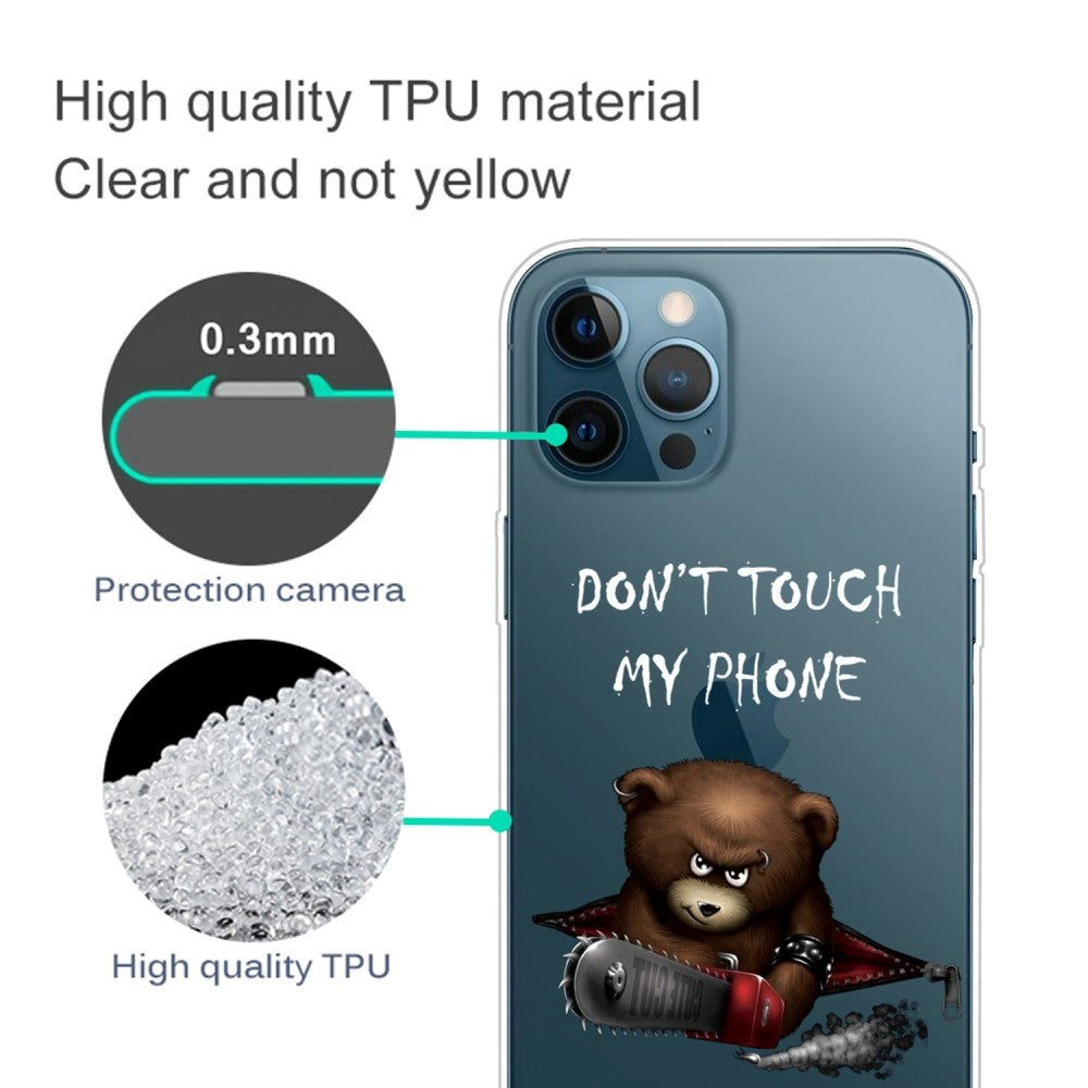 iPhone 14 Pro Skal Plast - Transparent / "Don't Touch My Phone"