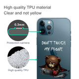 iPhone 14 Pro Skal Plast - Transparent / "Don't Touch My Phone"