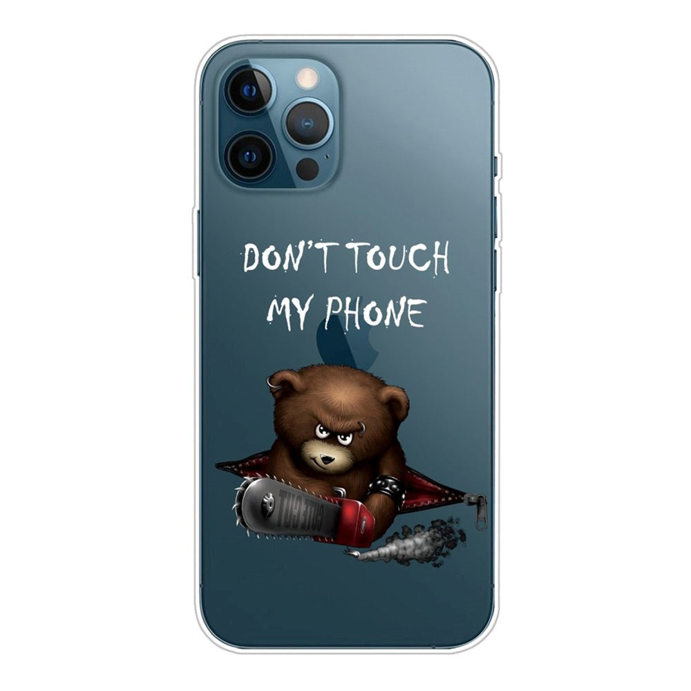 iPhone 14 Pro Max Skal Plast - Transparent / "Don't Touch My Phone"