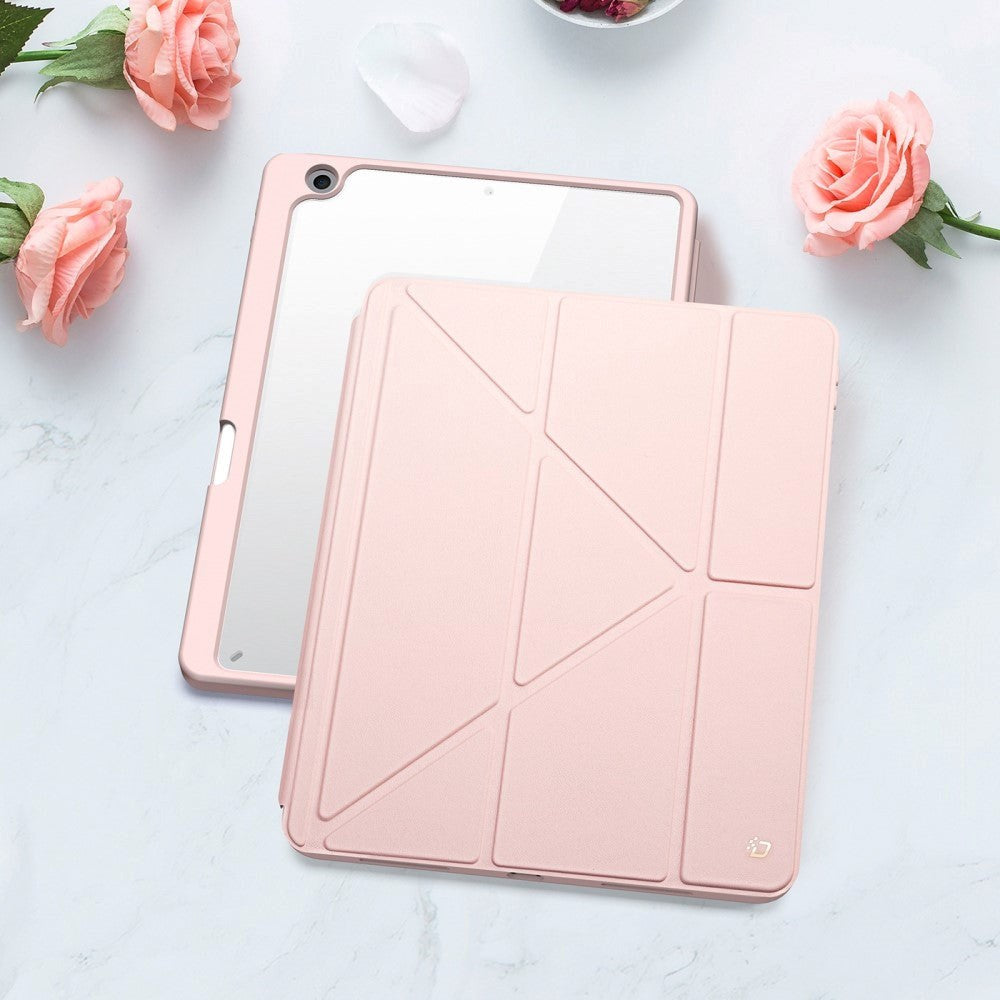 iPad 10.2" (2021 / 2020 / 2019) PU Läder / Plast Fodral - DUX DUCIS MAGI Series - Transparent / Rosa