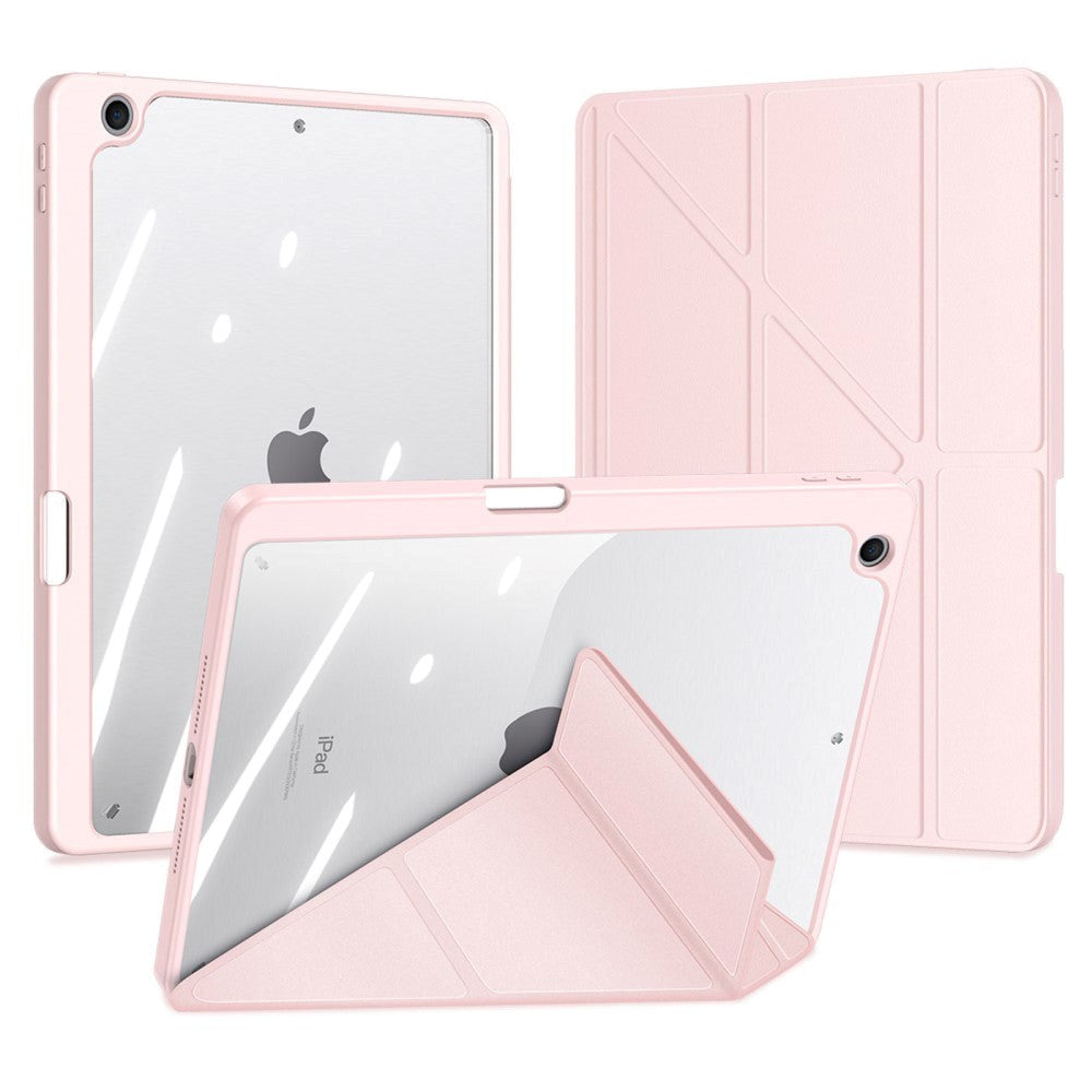 iPad 10.2" (2021 / 2020 / 2019) PU Läder / Plast Fodral - DUX DUCIS MAGI Series - Transparent / Rosa