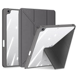 iPad 10.2" (2021 / 2020 / 2019) PU Läder / Plast Fodral - DUX DUCIS MAGI Series - Transparent / Grå