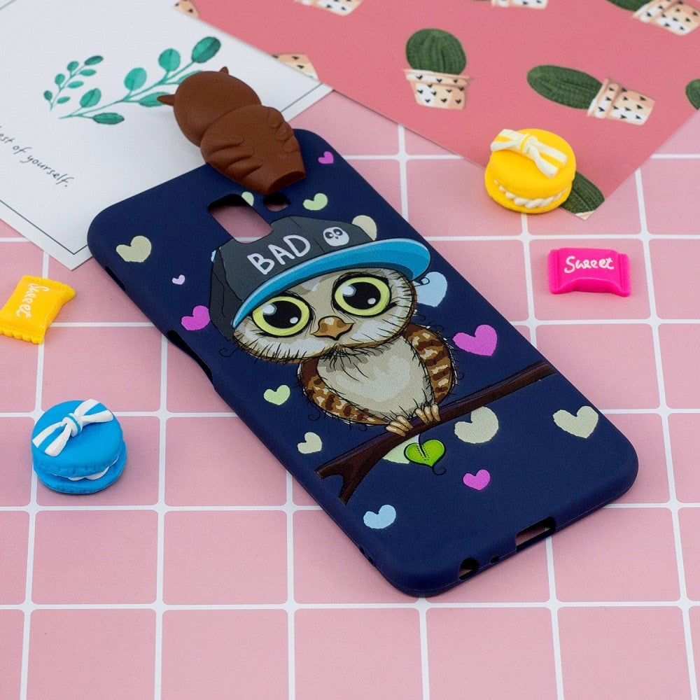 Samsung Galaxy J6+ (plus) Flexibel plastskal 3D Owl