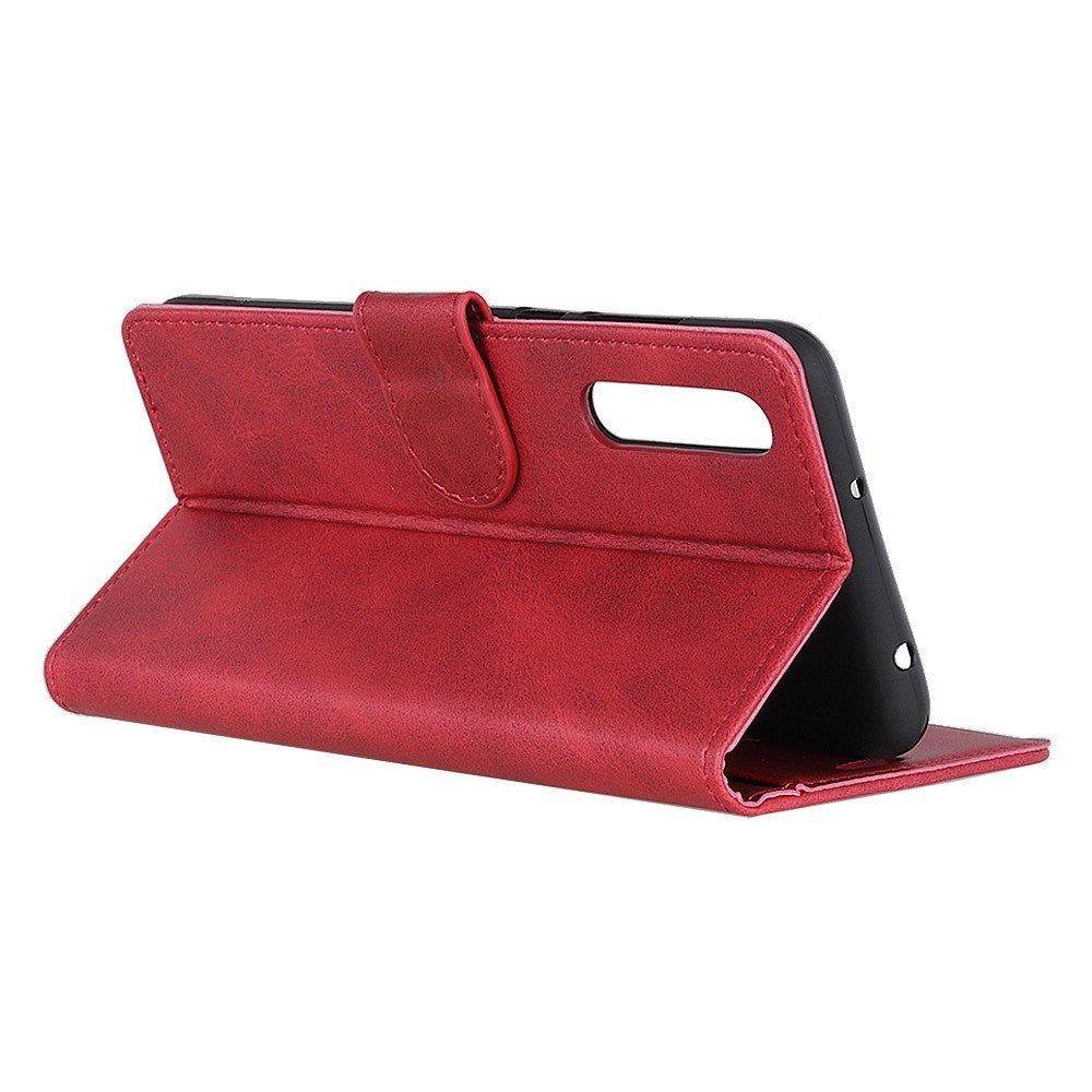 EIDERWOOD Samsung Galaxy A30s / A50 Konstläder Flip Fodral m. Korthållare & Ställfunktion - Röd