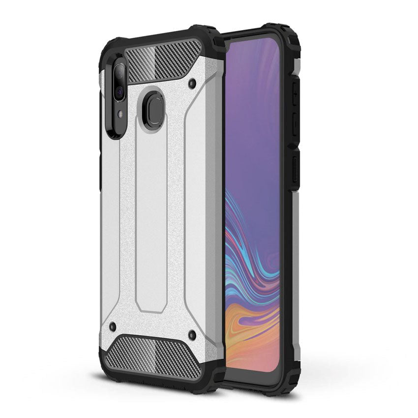 Samsung Galaxy A30 Heavy Duty Tough Case - Silver