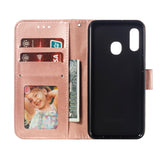 Samsung Galaxy A20e Leather Wallet Case Mandala Mönster Rose Gold