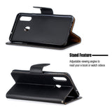 EIDERWOOD Samsung Galaxy A20s Konstläder Plånbokfordral med Stativ - Svart