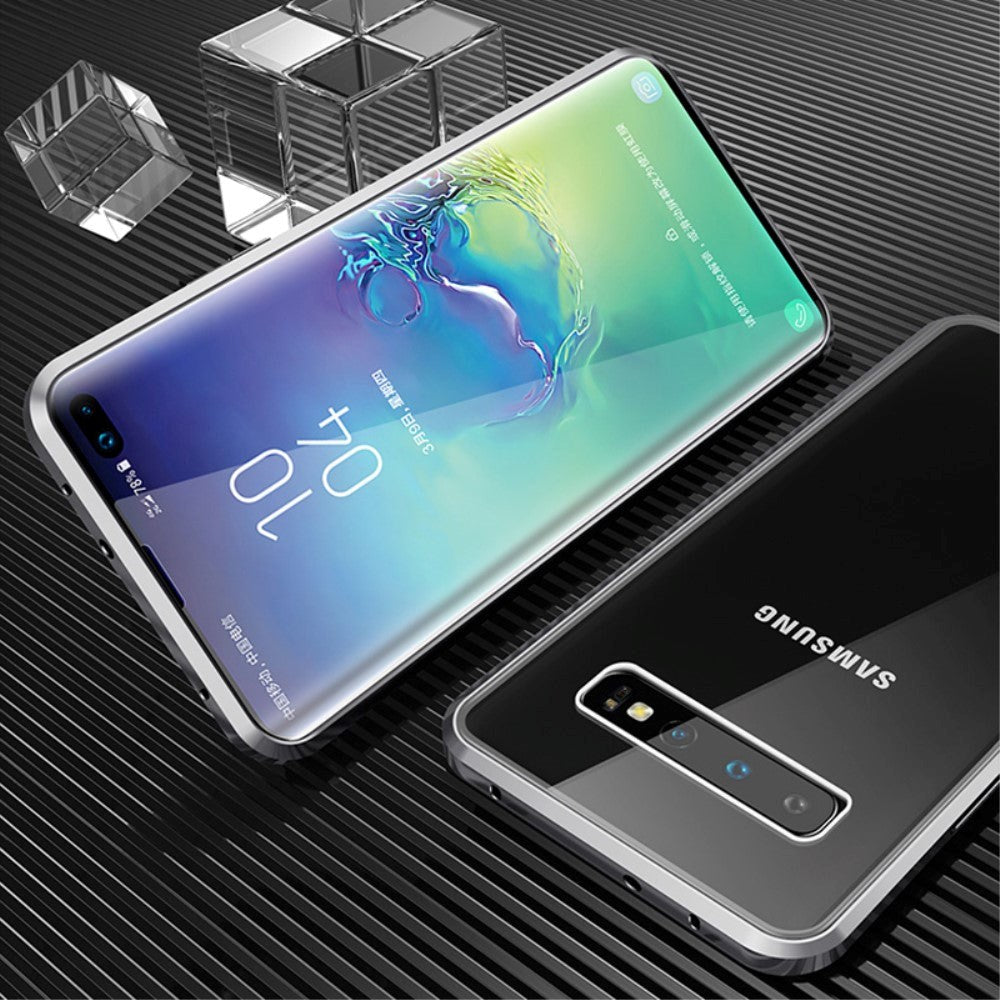 Samsung Galaxy S10 360 ° Magnetiskt skal m. Glas bak och fram - silver