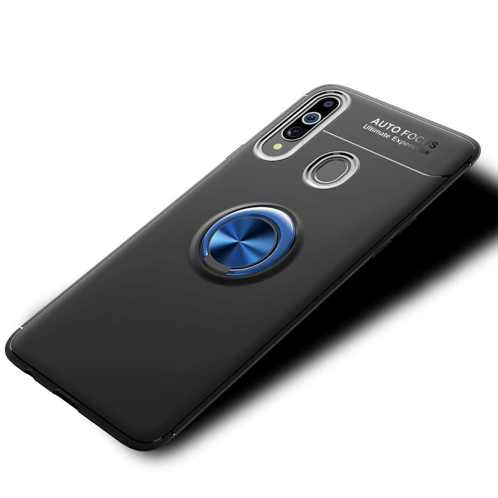 Samsung Galaxy A20s Case m. Magnetisk Stativfunktion Svart m. Blå ring