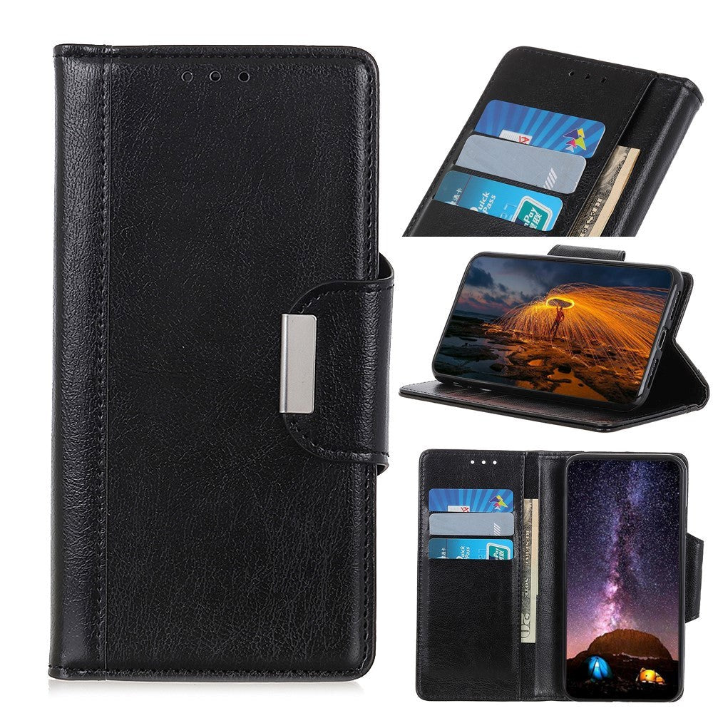 Samsung Galaxy S20 Cowhide Leather Wallet Case Black