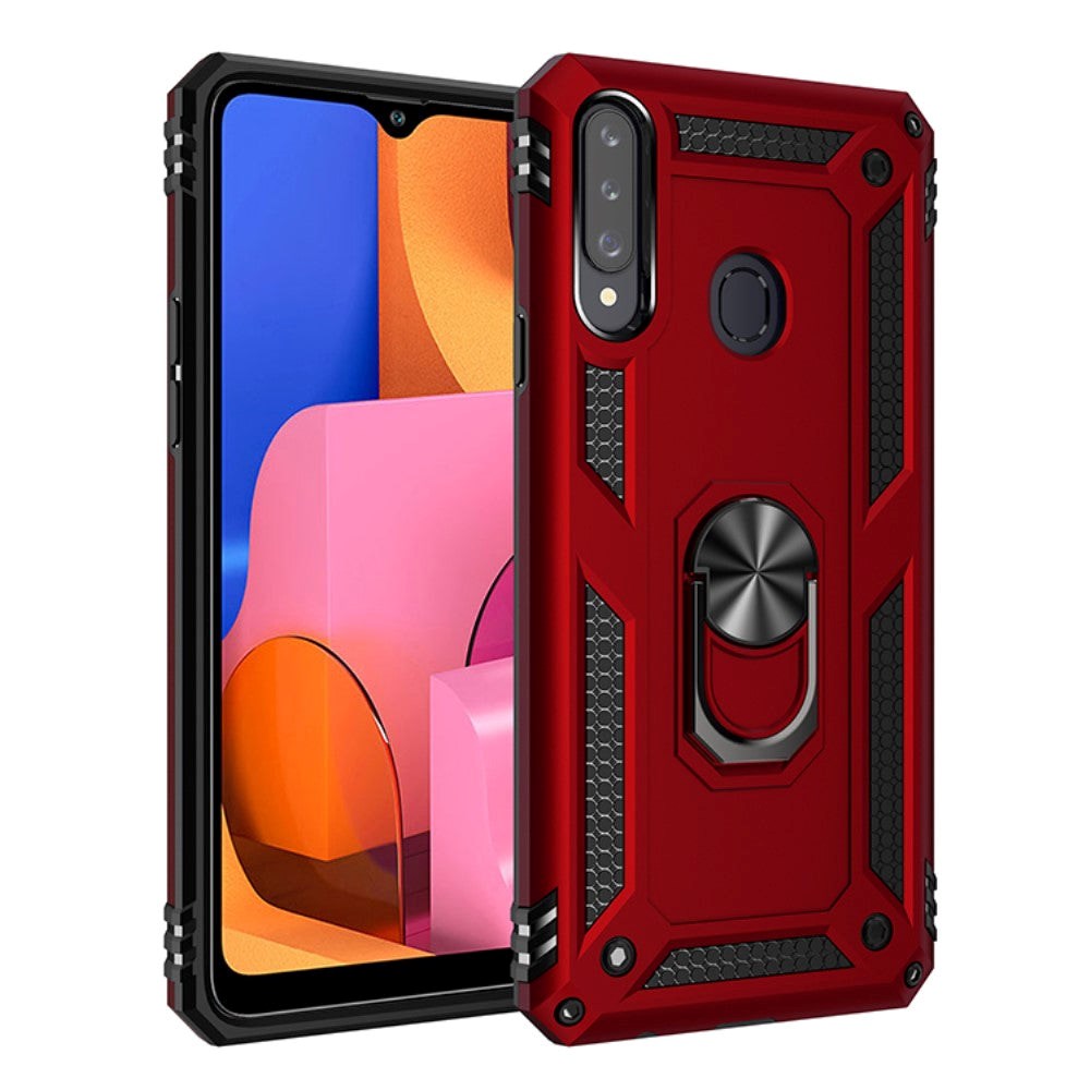 Samsung Galaxy A20s Tough Case m. Magnetisk Stativfunktion - röd