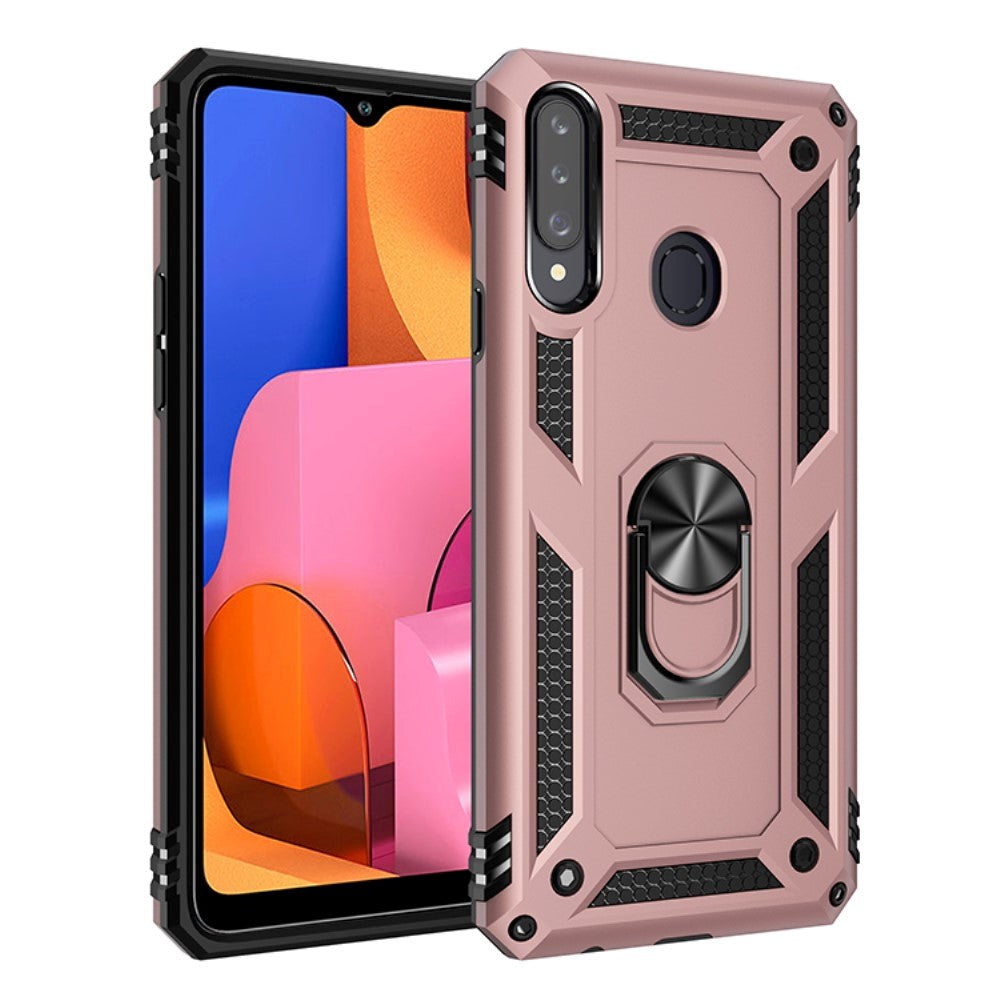 Samsung Galaxy A20s Tough Case m. Magnetisk Stativfunktion - rosa