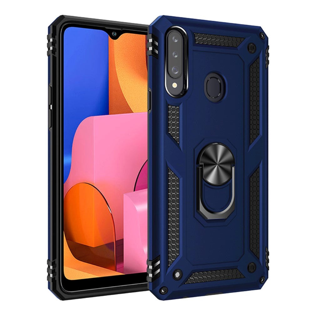 Samsung Galaxy A20s Tough Case m. Magnetisk Stativfunktion - blå