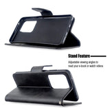 EIDERWOOD Samsung Galaxy S20 Ultra Konstläder Plånbokfordral med Stativ - Svart