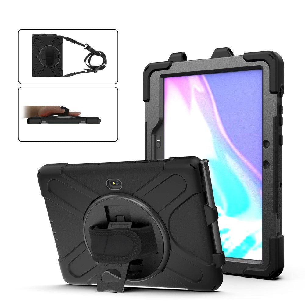 Samsung Galaxy Tab Active Pro / 4 Pro Tough Case m. 360⁰ Foot & Shoulder Strap - Svart