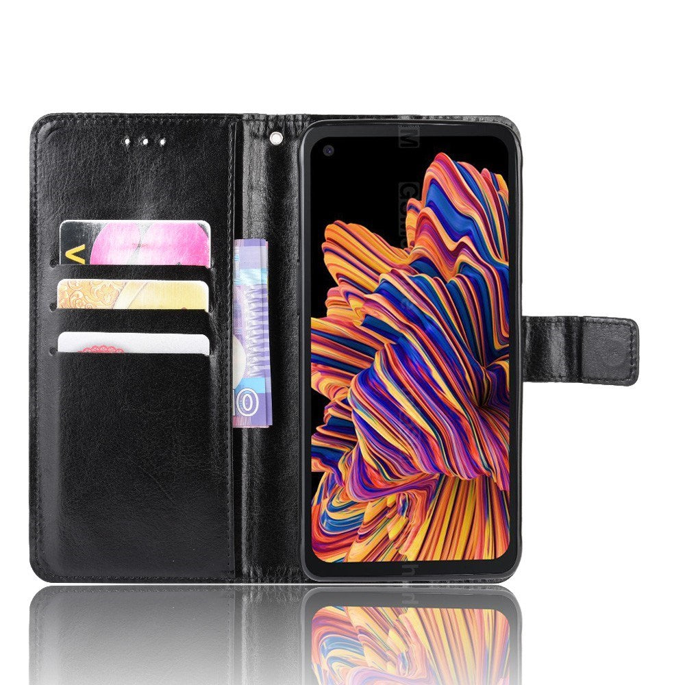 EIDERWOOD Samsung Galaxy Xcover Pro Konstläder Flip Fodral m. Rem - Svart