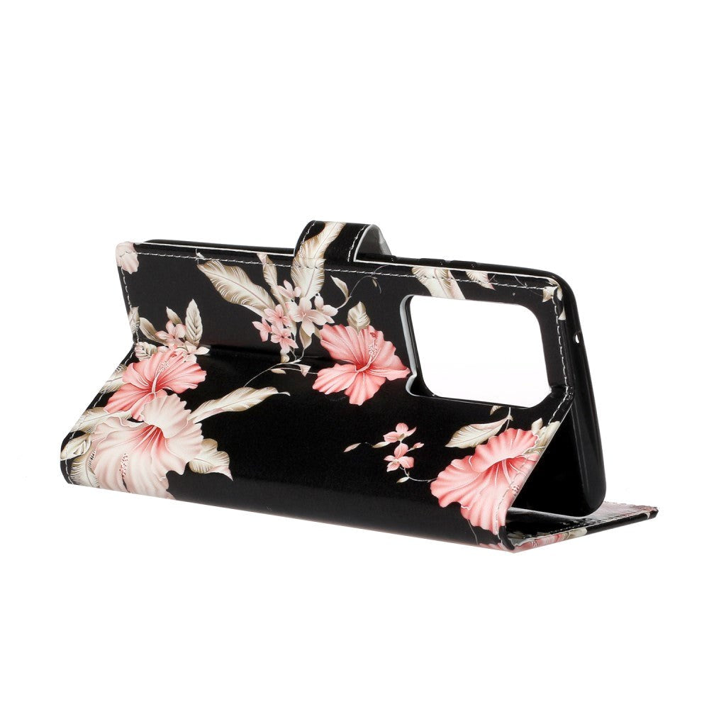 Samsung Galaxy S20 Pink Flowers Wallet Case - Svart / rosa