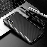 Samsung Galaxy Xcover Pro Carbon Fiber Flexible Plastic Case - Svart