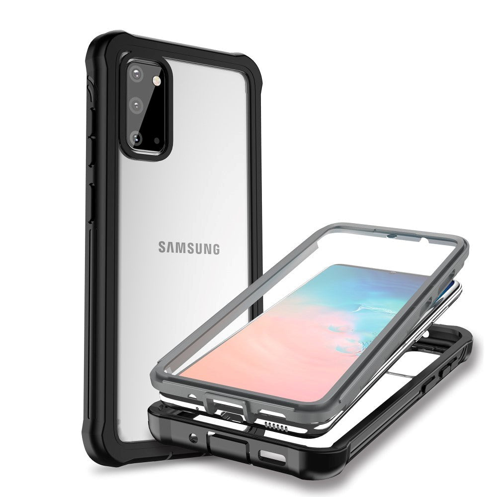 Samsung Galaxy S20 Heavy Duty Case - Tough Case - Transparent / Svart