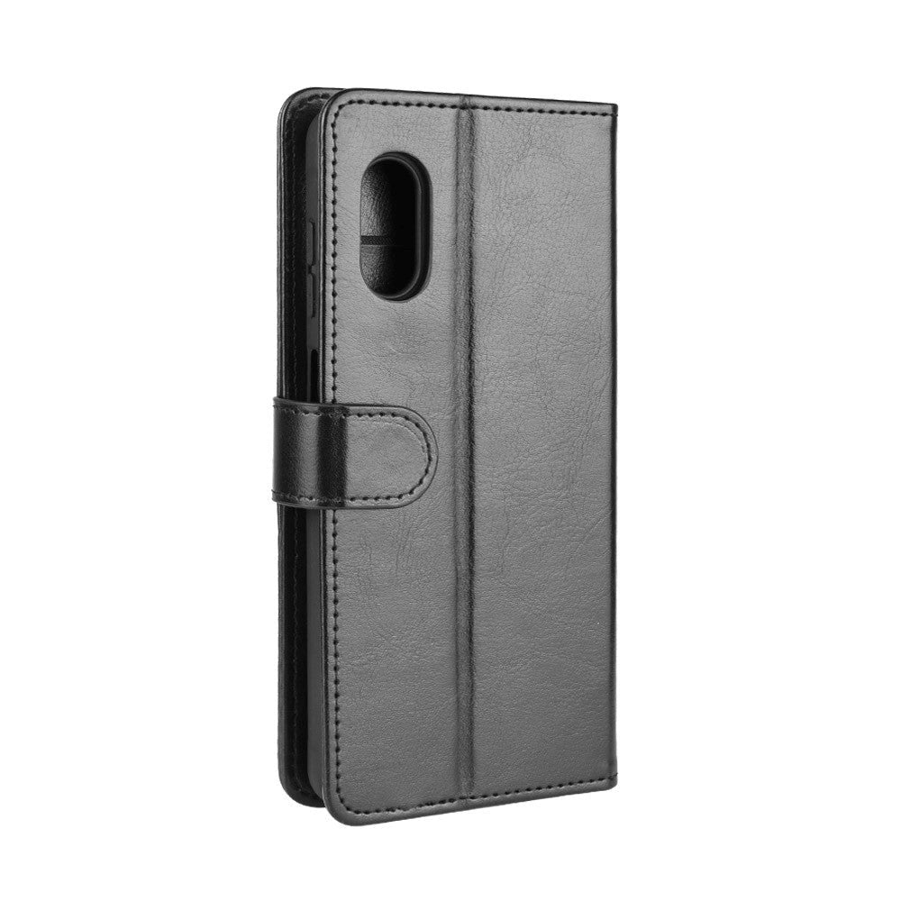 Samsung Galaxy Xcover Pro Neutral Leather Wallet Case Black