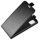 Samsung Galaxy A51 5G Vertical Flip Leather Case m. Korthållare - Svart