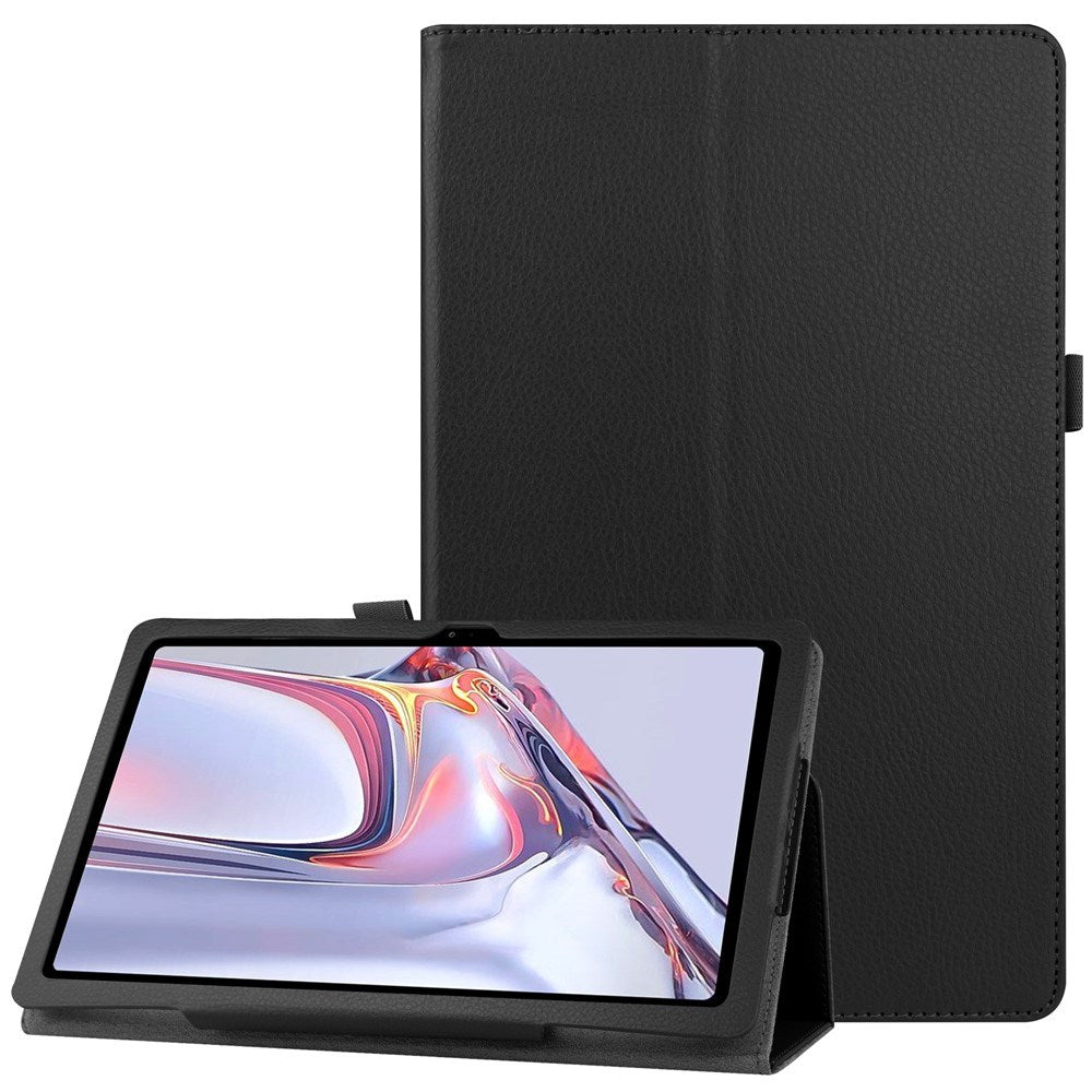 Samsung Galaxy Tab A7 10.4" (2022/2020) EIDERWOOD Litchi Surfplatta Fodral med Stativfunktion - Svart