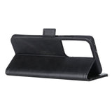 EIDERWOOD Samsung Galaxy S21 Ultra Konstläder Fodral med Plånbok och Stativfunktion - Svart