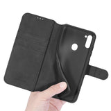 Samsung Galaxy M11 DG.Ming Retro Leather Wallet Case - Svart