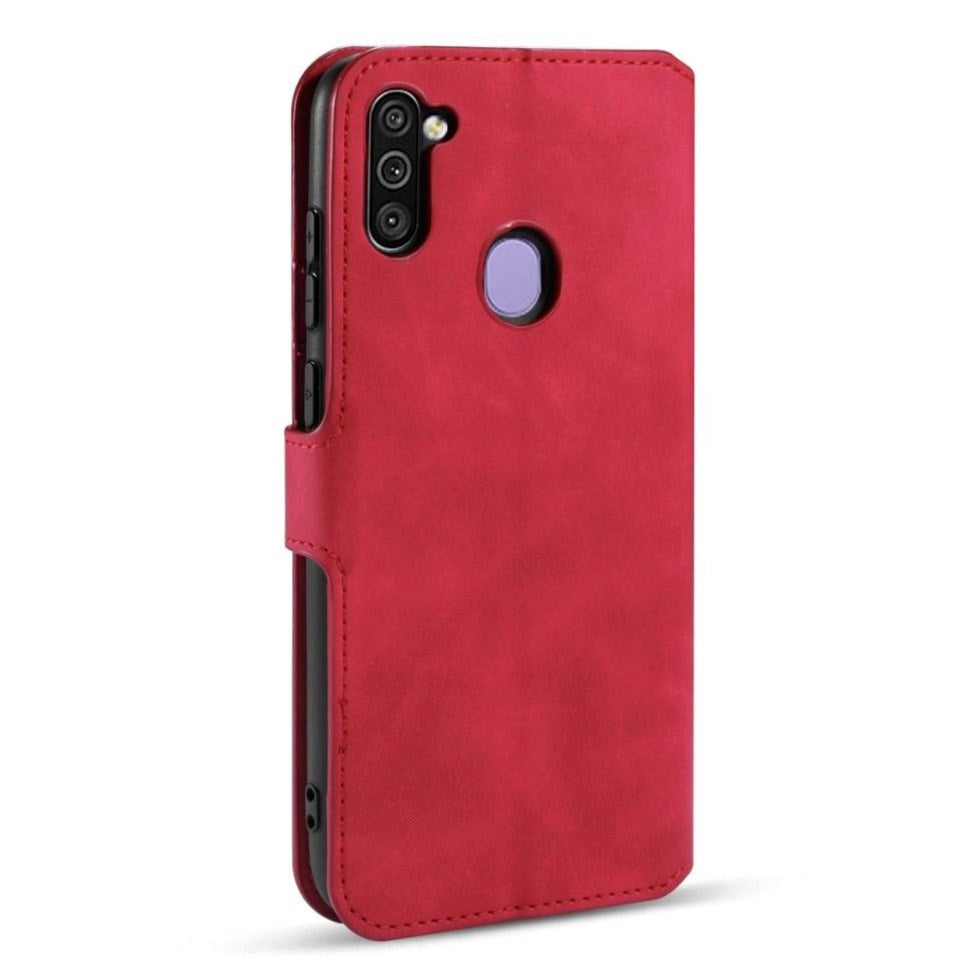 Samsung Galaxy M11 DG.Ming Retro Leather Wallet Case - Red