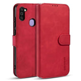 Samsung Galaxy M11 DG.Ming Retro Leather Wallet Case - Red