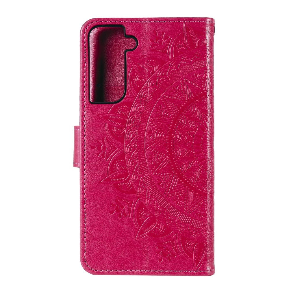 Samsung Galaxy S21+ (plus) Plånboksfodral med Rem - Mandala-avtryck - Rosa