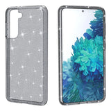 Samsung Galaxy S21 Skal Hybridplast - Glitter - Transparent / Svart