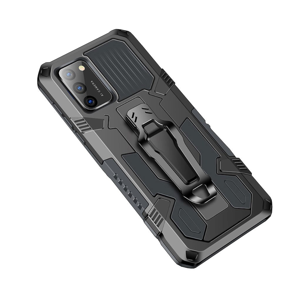 Samsung Galaxy A02S Hybrid Tough Case m. Klipp - Svart / ljusgrå