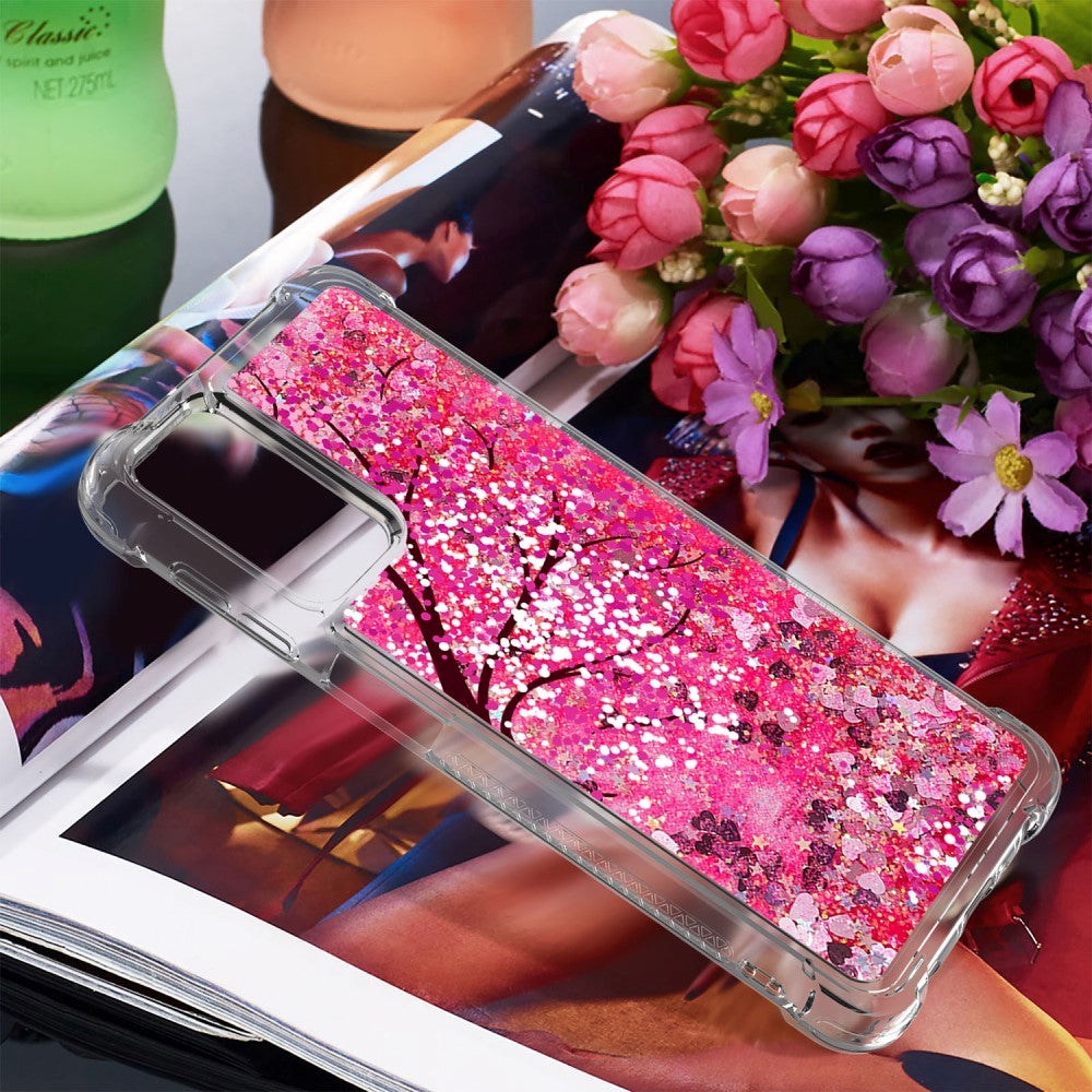 Samsung Galaxy A32 (5G) Shockproof Skal Plast - Glitter - Rosa Träd