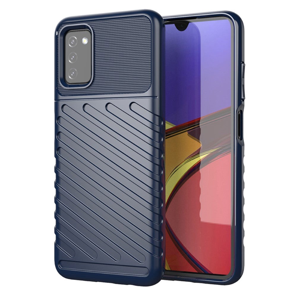 Samsung Galaxy A03S Thunder Series Twill Plastic Case - Blue